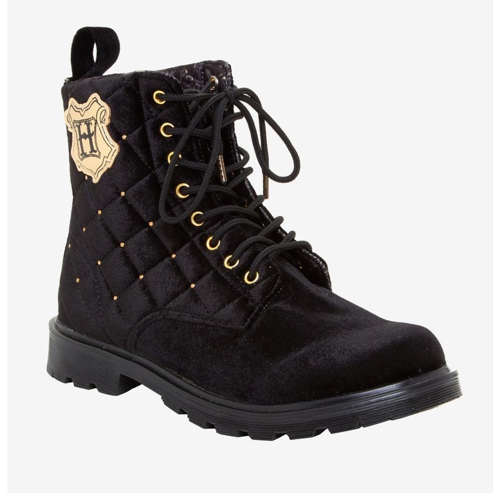 Harry Potter Velvet Quilted Hogwarts Combat Boots